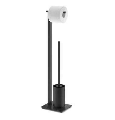 Roll holder with toilet brush Zack CARVO Black